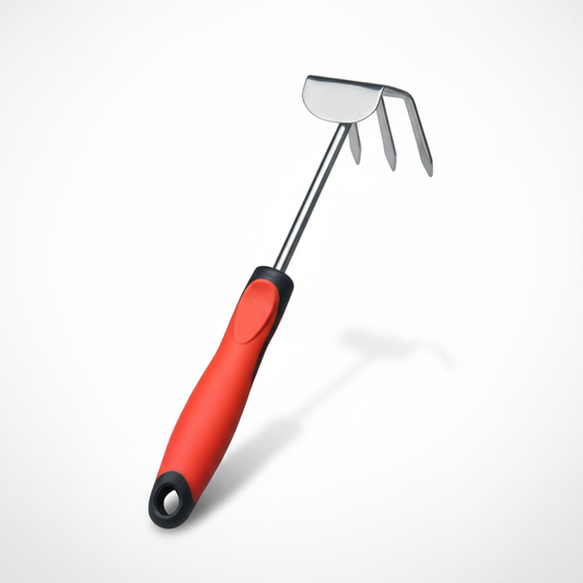 3-Tine Hand Weeding Tool for Garden Beds | Stainless Steel Weed Remover with Ergonomic Handle