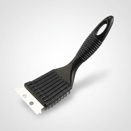 3-in-1 BBQ Grill Cleaning Brush with Stainless Steel Bristles | Non-Slip Handle | Outdoor Grill Tool