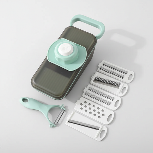 5-in-1 Vegetable Chopper with Container | Mandoline Slicer, Grater & Dicer | BPA-Free | 10.6 × 4.3 × 3.9 in