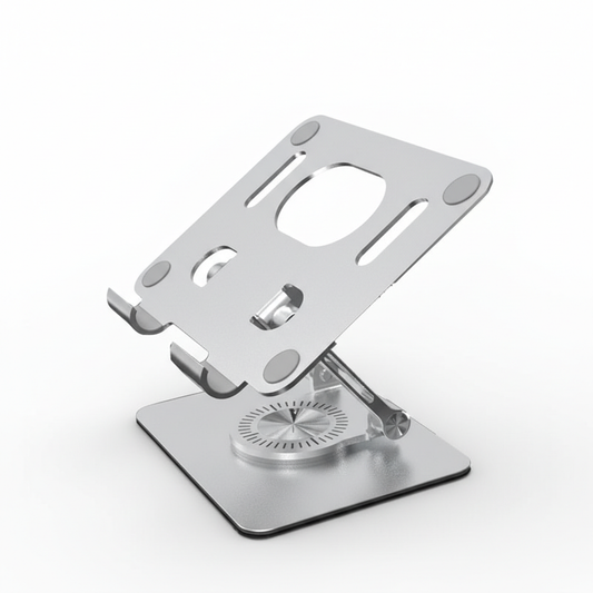 Adjustable Phone & Tablet Stand | 360° Rotation | Foldable Desktop Stand | Aluminum Construction