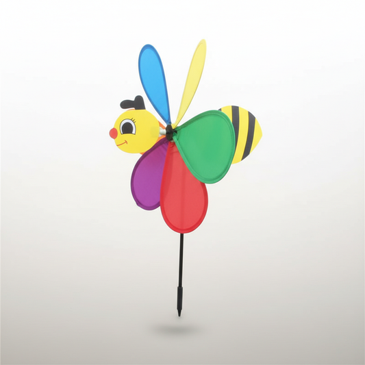 3D Bee Wind Spinner | Foldable & Weather-Resistant | Wind-Powered Garden Decoration