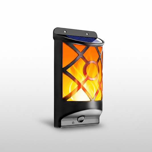 Solar Flame Effect Wall Light | With 96 LEDs | For Outdoor Garden Walls