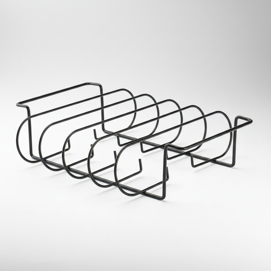 BBQ Rib Rack for 4 Racks | Non-Stick Steel Rib Holder | For Gas Grill, Smoker & Oven