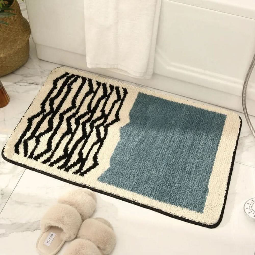 Bath Mat | Non-Slip Backing | Handcrafted Abstract Design 1