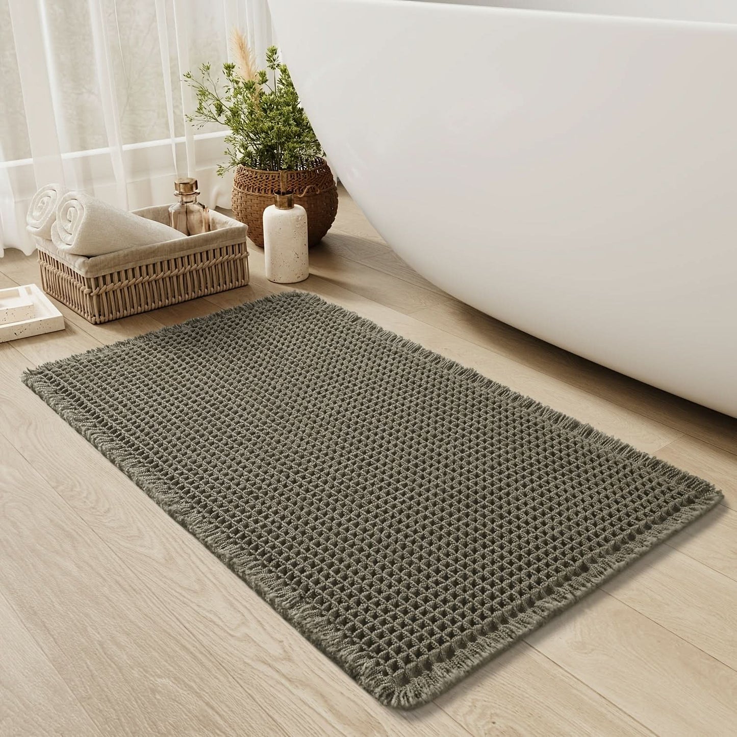 Bath Mat | Ultra-Absorbent Cotton | Quick-Drying Non-Slip Design 0