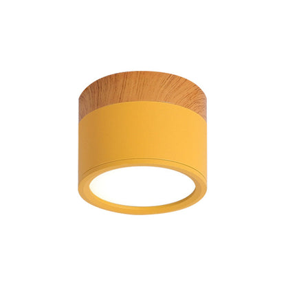 Ceiling Light | Stylish Metal and Wood Design | Flush Mount Ceiling Light for Kitchen and Bar 0