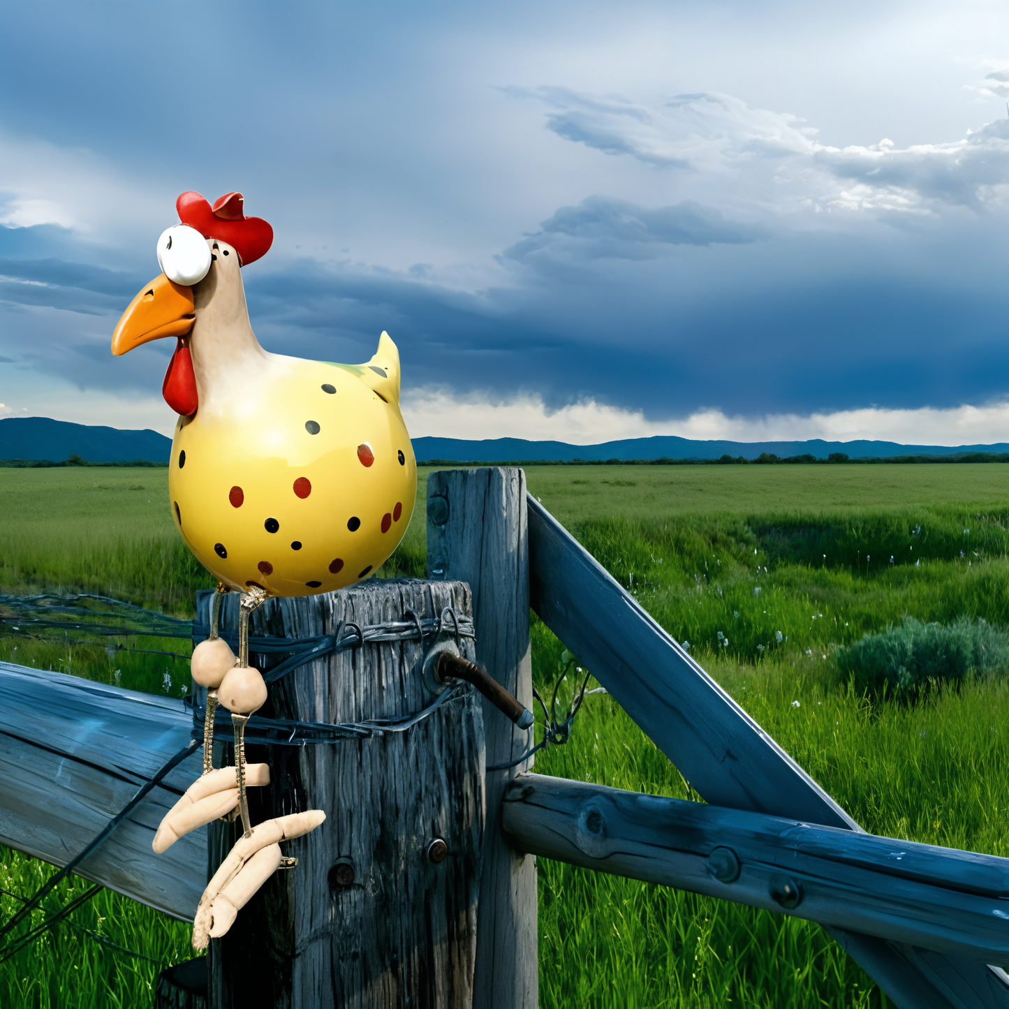 Garden Statue | Weatherproof Resin | Playful Big-eyed Chicken Garden Ornaments - 5