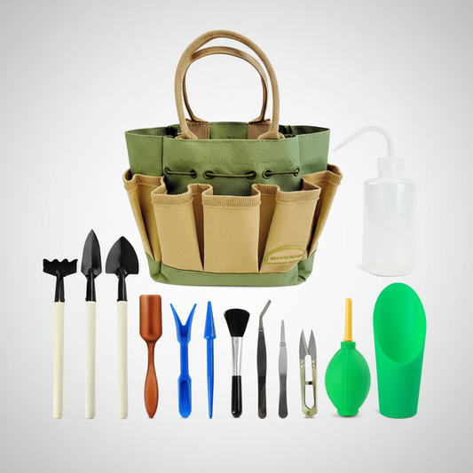 Mini Garden Tool Kit for Bonsai & Succulents | 13-Piece Indoor Plant Care Set with Organizer Bag