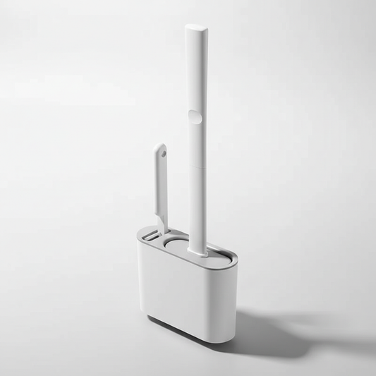 Silicone Toilet Brush with Wall Mount | 2-in-1 Flexible Bathroom Cleaning Set | Quick-Dry Holder 14.2 in