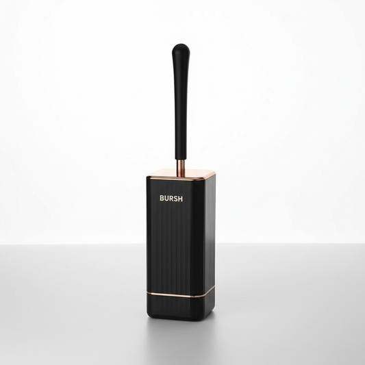 Silicone Toilet Brush Set with Adhesive Wall Mount | Flexible TPR Bristles | Quick-Dry Holder