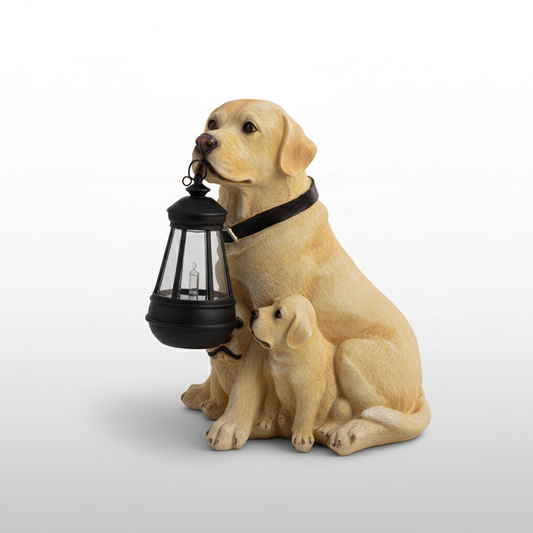 Solar Dog Garden Light | Handcrafted Decorative Statue | Automatic Dusk Activation | Outdoor Use