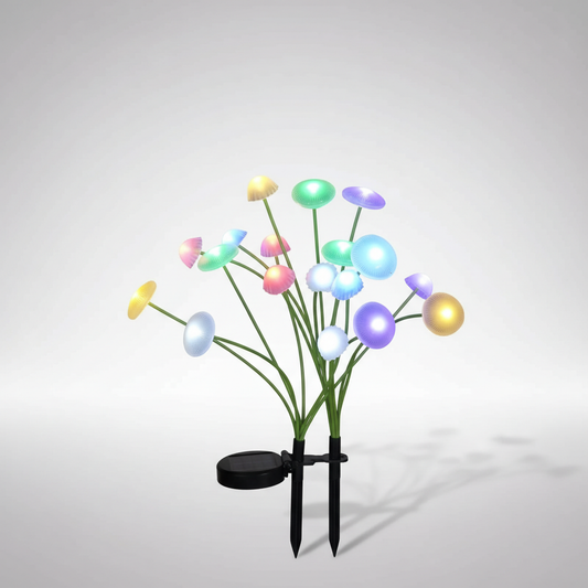 Solar Garden Light | 6 LED Outdoor Light | Jellyfish & Mushroom Design | Pathway & Patio Use