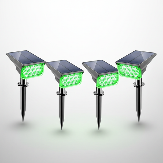 Solar Garden Spotlights Set of 4 | IP65 Waterproof | Dusk-to-Dawn Sensor | LED Landscape Lights