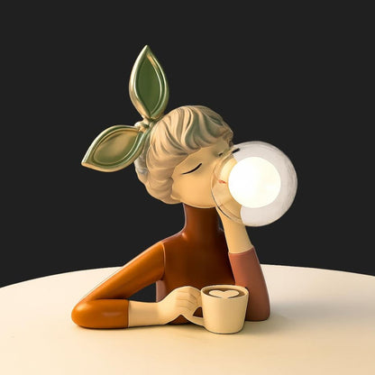 Table Lamp | Handcrafted Resin Design | Unique Bubble Girl Character 0