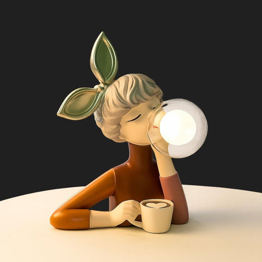 Table Lamp | Handcrafted Resin Design | Unique Bubble Girl Character 0