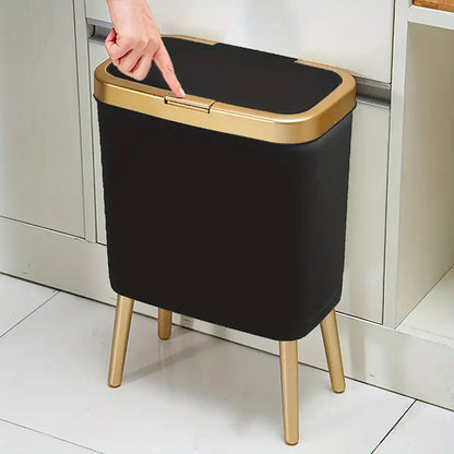 Trash Can | Odour-Sealing Flip-Top Lid | Slim Kitchen and Bathroom Waste Bin 15L 1