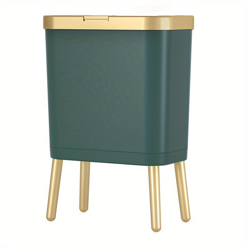 Trash Can | Odour-Sealing Flip-Top Lid | Slim Kitchen and Bathroom Waste Bin 15L 7