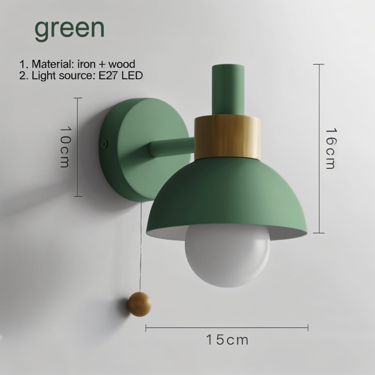 Wall Light | Eco-Friendly Plastic and Metal | Contemporary Wall Sconces for Living Rooms and Bedrooms 3